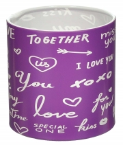 Коробка для квітів пластикова I LOVE YOU фіолетова 100/100
