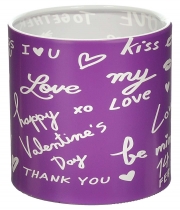 Коробка для квітів пластикова I LOVE YOU фіолетова 100/100