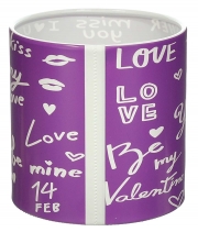 Коробка для квітів пластикова I LOVE YOU фіолетова 100/100