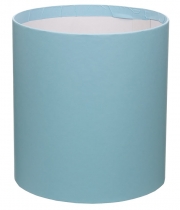 Коробка круглая для цветов голубая из бумаги 180/200 без крышки