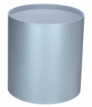 Коробка для цветов круглая серебро из бумаги 145/160 без кришки