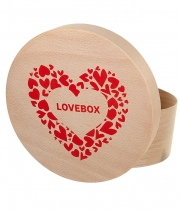 Изображение товара Шляпная коробка D-160 H-65 из шпона LoveBox красная