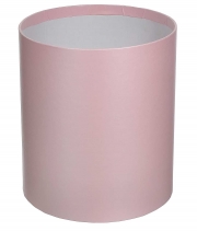 Изображение товара Коробка для цветов круглая розовая-перламутр из бумаги 180/200