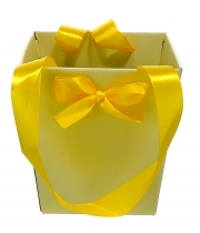 Изображение товара Сумка для цветов гофрокартон Трапеция желтая