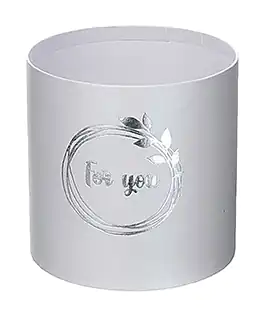 Коробка для квітів з картону біла 100/100 For you 