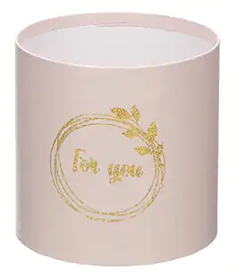 Коробка для квітів з паперу пудра-перламутр 100/100 For you 