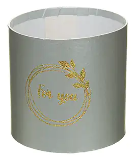 Коробка для цветов из бумаги серая перламутр 100/100 For you