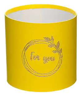 Коробка для квітів із паперу жовта 100/100 For you 