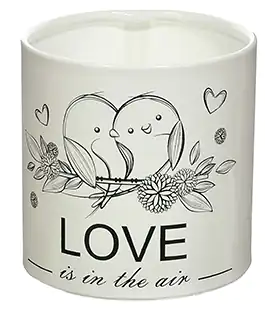 Коробка для цветов пластиковая LOVE... белая 100/100