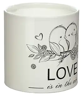 Коробка для цветов пластиковая LOVE... белая 100/100