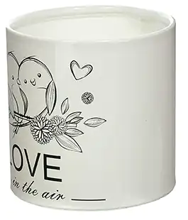 Коробка для цветов пластиковая LOVE... белая 100/100
