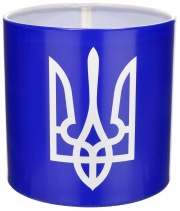 Коробка для квітів пластикова Слава Україні! синя 140/140