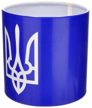Коробка для квітів пластикова Слава Україні! синя 140/140