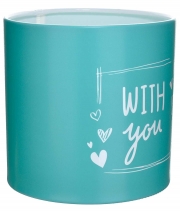 Коробка для квітів пластикова WITH YOU бірюза 140/140