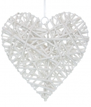 Изображение товара Плетеное Сердце декоративное белое QY30-WH