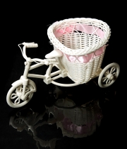 Изображение товара Плетеное Кашпо декоративное велосипед белый