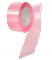 Лента атласная розовая светлая 38 мм А004