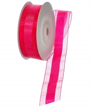 Изображение товара Лента атласная+органза А028 розовая светлая 25 мм