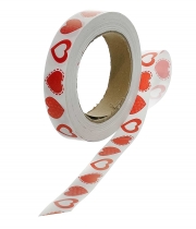 Изображение товара Стрічка поліпропіленова біла червоне Love серце контур Flora
