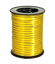 Изображение товара Лента полипропиленовая на бобине желтая с золотой полоской металлик 5мм