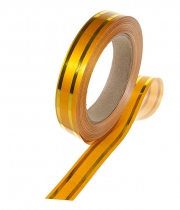 Изображение товара Лента полипропиленовая метал/люрекс золото с полосами Dolce 20мм