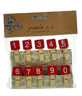 Декоративные прищепки Цифры красные 3,5 см
