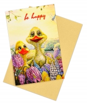 Изображение товара Поздравительная открытка с конвертом Be happy!