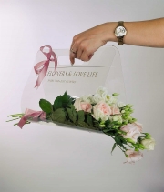 Прозора сумка для квітів Love Flowers золото
