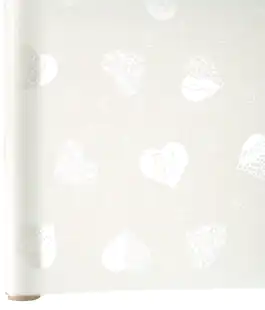 Изображение Корейська матова калька для квітів з малюнком Серце Love Біла