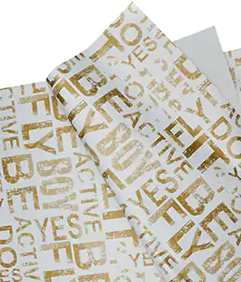 Пленка в листах для цветов &laquo;WordArt&raquo; золотая 20шт.