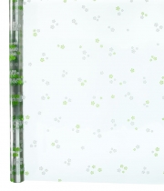 Изображение товара Пленка для цветов прозрачная с рисунком Цветы бело-зеленые 739