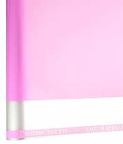 Изображение товара Калька для цветов матовая розовая с прозрачной полосой с 2-х сторон