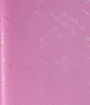 Изображение товара Калька для цветов Holographic темно-розовая с надписями