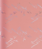 Изображение товара Калька для цветов Holographic розовая бледная с надписями