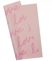Изображение товара Плівка для квітів Big LOVE рожева світла у листах