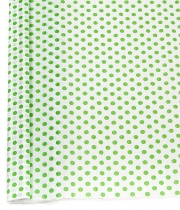 Изображение товара Креп бумага белая с рисунком зеленый горох