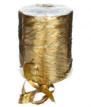 Изображение товара Рафия флористическая для упаковки подарков и цветов золотистая