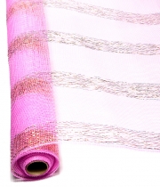 Изображение товара Сетка для цветов Stock of Mesh розовая с золотой ниткой