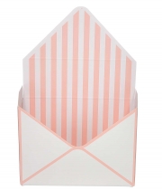Коробка-конверт белая с розовыми полосами