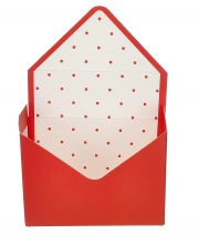 Коробка-конверт красно-белая в горошек