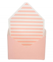 Коробка-конверт розовая с белыми полосами