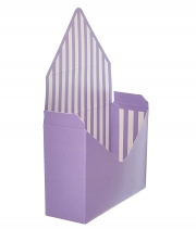 Коробка-конверт фиолетовая с белыми полосами
