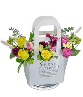 Сумка для цветов Fresh Flower белая большая