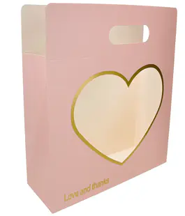Сумка для цветов Love розовая