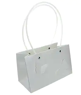 Сумка для квітів паперова Метелики ручка пластик біла