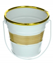 Изображение товара Ведро металлическое белое 170826 с золотой полосой