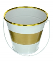 Изображение товара Ведро металлическое белое 170828 с золотой полосой